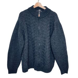 Folio NY Saks Fifth Ave Merino Wool Ribbed Knit Zip Cardigan Sweater Womens XL